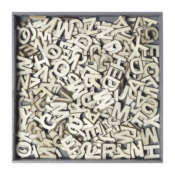 Set of 250 Wooden Laser Cut Letters - Alphabet - 1cm tall 