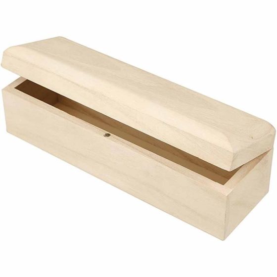 Wooden Rectangular Pencil Box with Magnetic Clasp