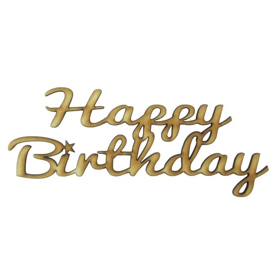 Wooden 'Happy Birthday' Lettering/Wording/Topper 18cm x 6.5cm