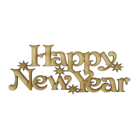 Wooden 'Happy New Year' Lettering/Wording/Topper 17cm x 6.5cm