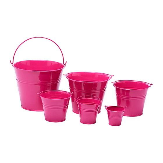 Cerise Pink Galvanised Metal Bucket