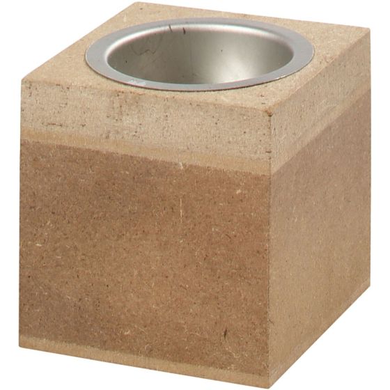 6cm Tall MDF Cube Shaped Tealight Candle Holder
