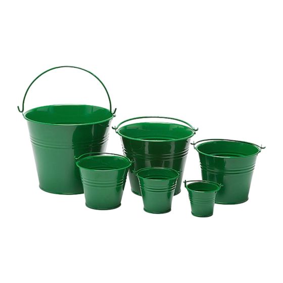 Dark Green Galvanised Metal Bucket