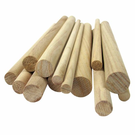 30cm long WOODEN CRAFT DOWELS - puppet stick, candy tree trunk / post etc