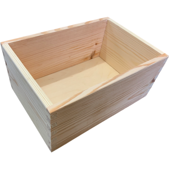 Solid Pine Large 24.5cm Rectangular Storage Box / Crate / Caddy (open-top)