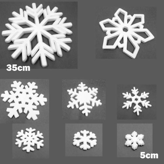 1/2 PRICE SALE Festive Polystyrene Styrofoam 3D Snowflakes for Display, Props, Decorations & Christmas Craft
