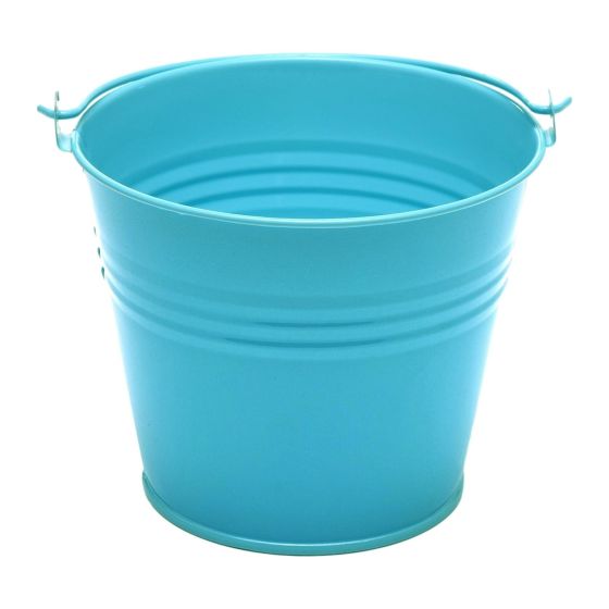 Duck Egg Blue Galvanised Metal Bucket