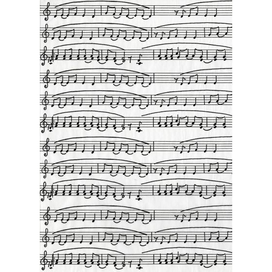 Decopatch Paper C 468 - Black and White Musical Notes Design - 3 sheets