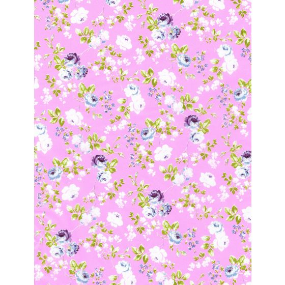 Decopatch Paper C 562 - Pale Pink Paper with white / black roses - 3 sheets