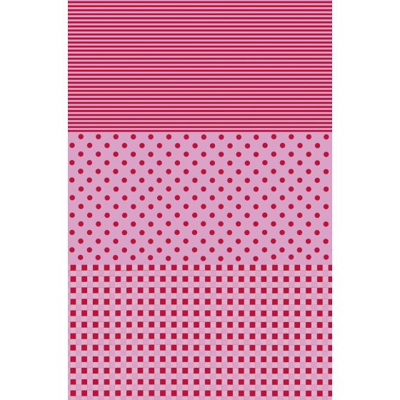 Decopatch Paper C 598 - Pink Polka Dot / Stripe / Check - 3 sheets