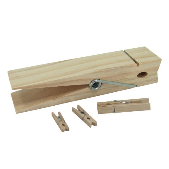 Plain Wooden Craft Pegs - choice of sizes from mini to extra large