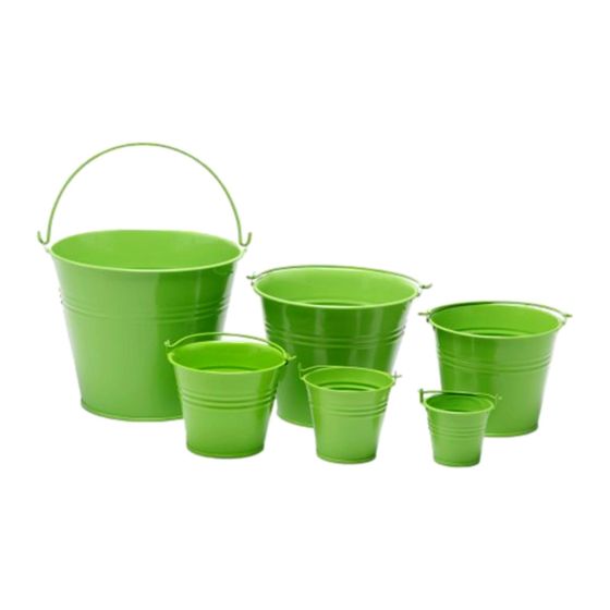 Soft Lime/Apple Green Galvanised Metal Bucket