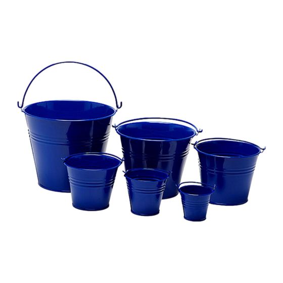 Navy Blue Galvanised Metal Bucket