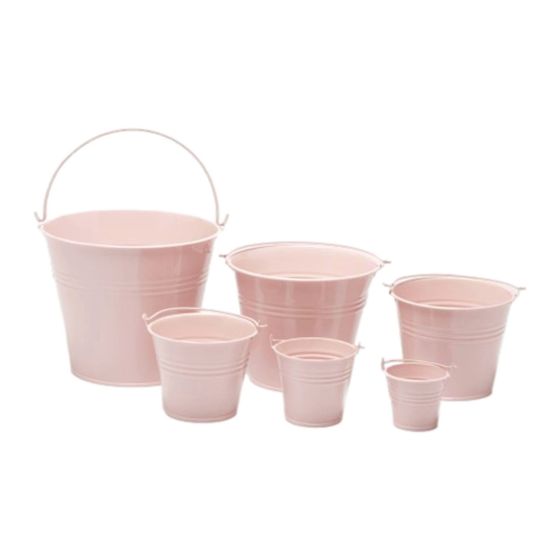 Pale Pink Galvanised Metal Bucket