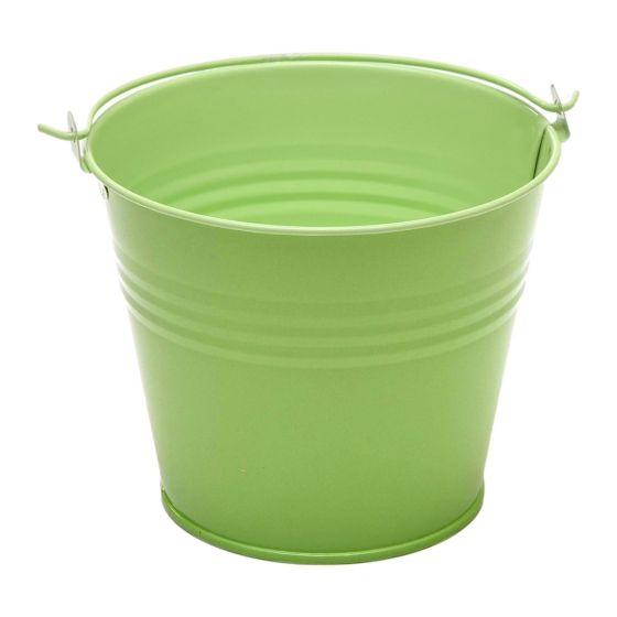 Pale Pastel Green Galvanised Metal Bucket
