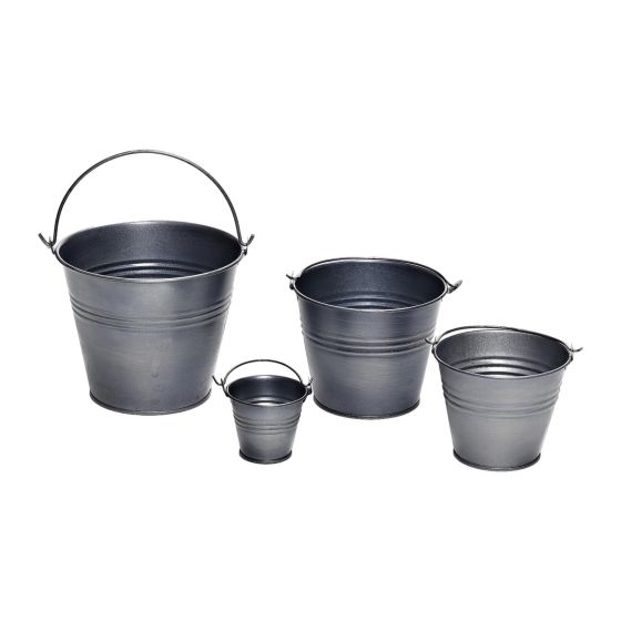 Pewter Galvanised Metal Bucket