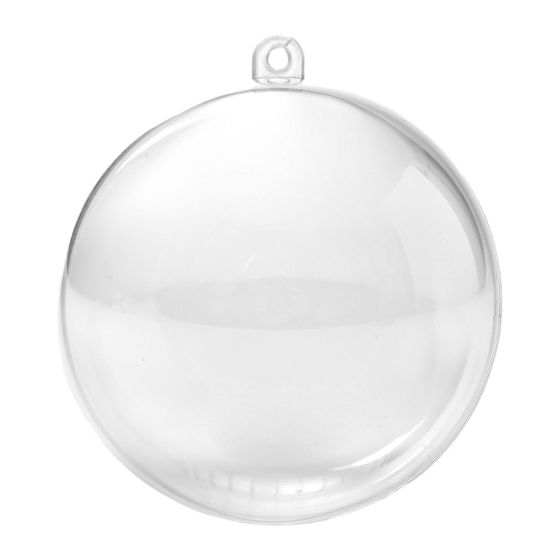 PACK OF FIVE - 5cm (2") Transparent Plastic Craft Balls for Packaging, Gifts, Bath Bombs  (with hanging hole)