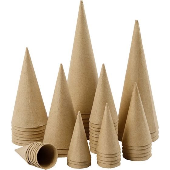 Papier Mache Hollow Craft Cones