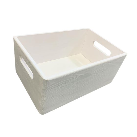 30cm White Wooden Crate with Handles