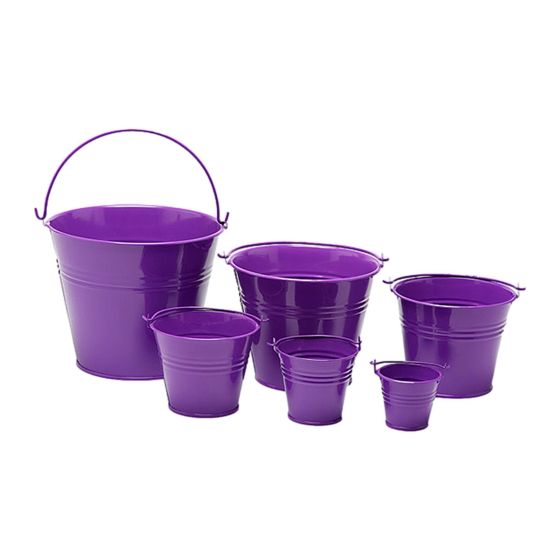 Mid Purple Galvanised Metal Bucket