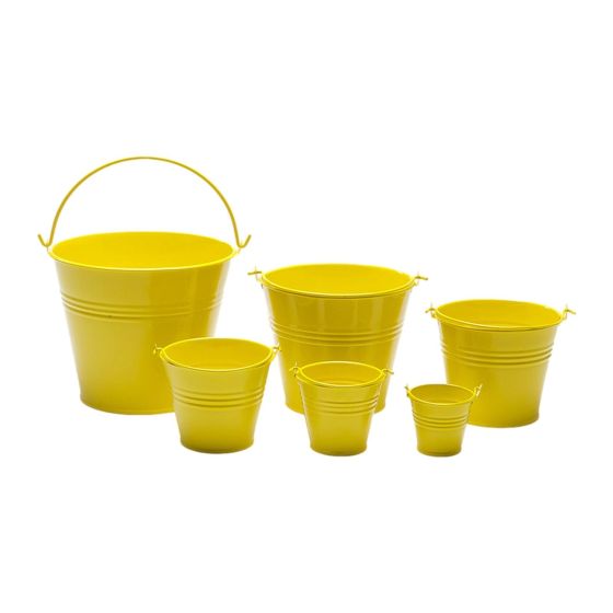 Sunshine Yellow Galvanised Metal Bucket