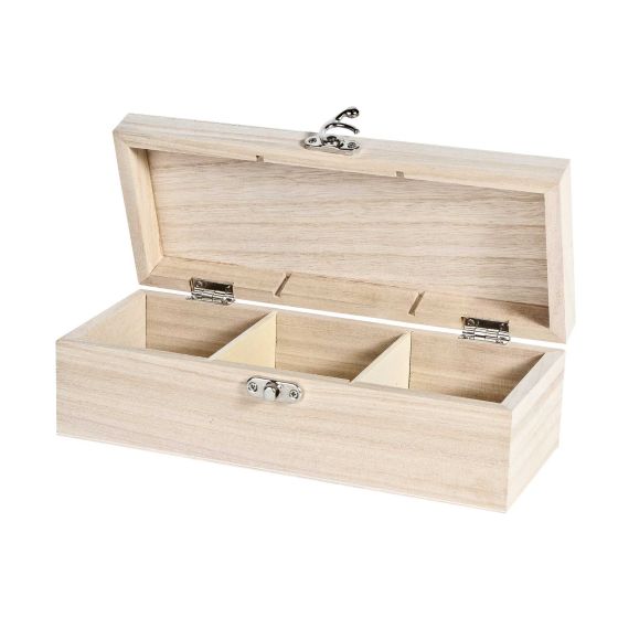 23.4cm 3 Compartment Tea/Storage Box - WBM0004