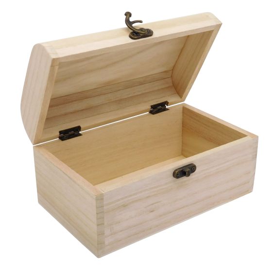 20cm Plain Wooden Pirate Treasure Chest - WBM0018