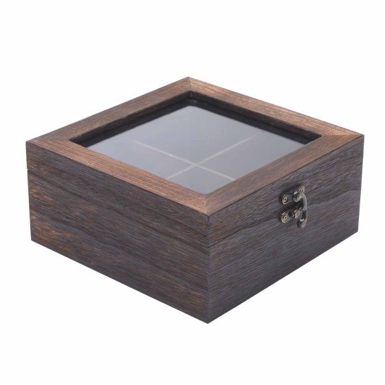 18.5cm Tea/Coffee/Storage Box with Transparent Lid - WBM1607