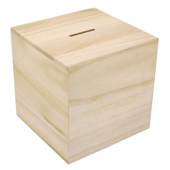 12cm Cube Shape Money Box - WBM3024