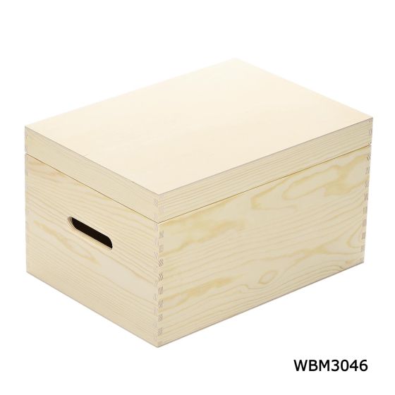 36cm Pine Crate Box with Lift-off Lid - WBM3046