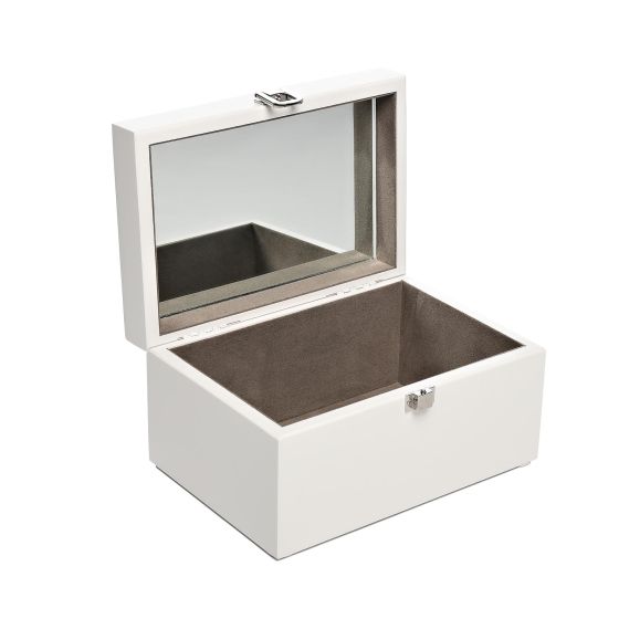 19cm White Jewellery Box with Mirror - WBM5011