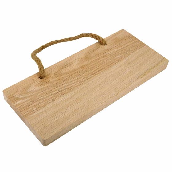 Oak Rectangular Plaque with Rope - WBM5227