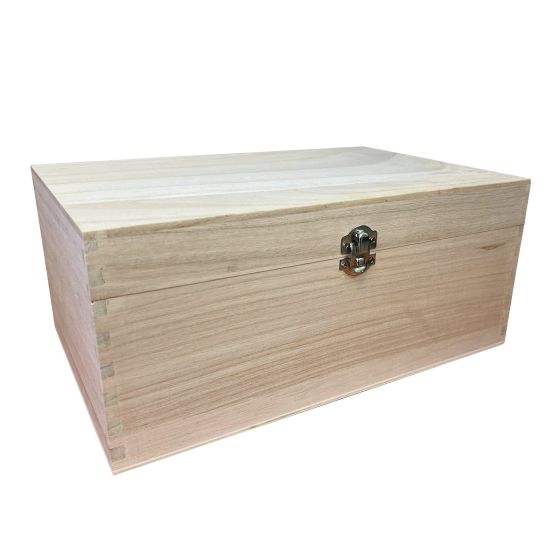 Seconds - 35cm Deep Wooden Box with Silver Clasp - WBM6010