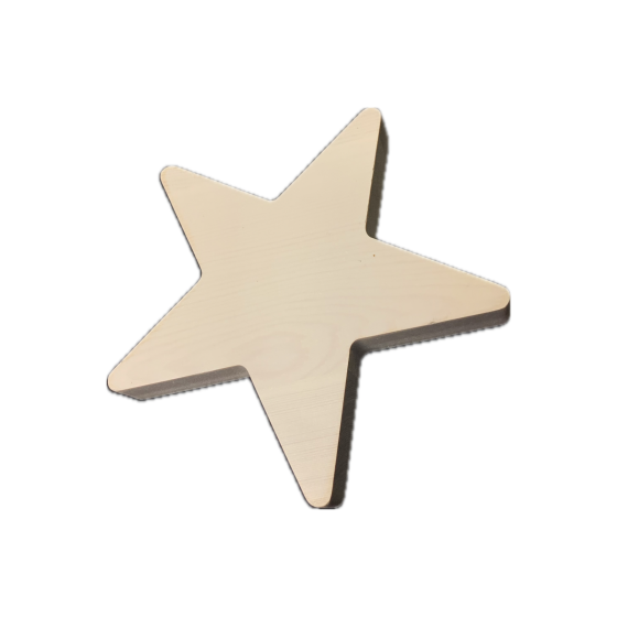 Whitewashed Freestanding SOLID Wooden Star Plaque