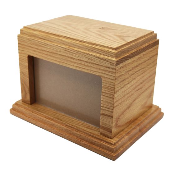 Solid Oak Wood Urn / Casket with Front Photo Space - WBM9006