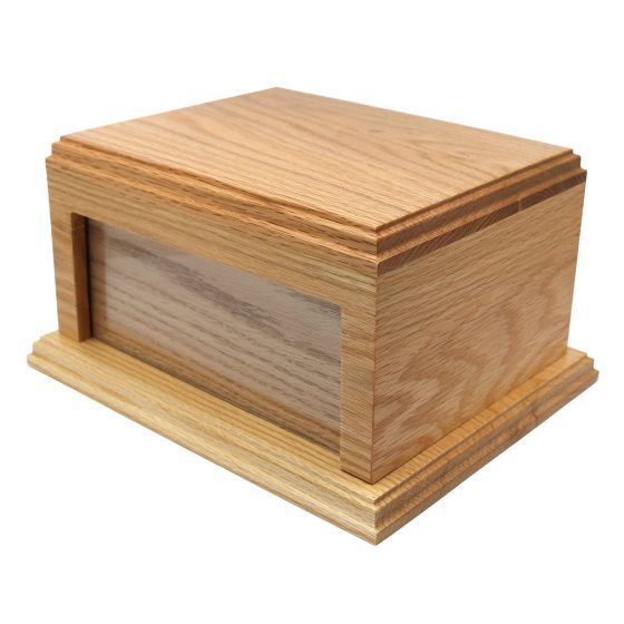 Limited Edition - Solid Oak Wood Urn / Casket with Front Photo Space - WBM9007-LE