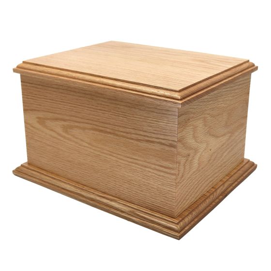 30cm Deluxe Solid Oak Wood Rectangular Urn - WBM9046