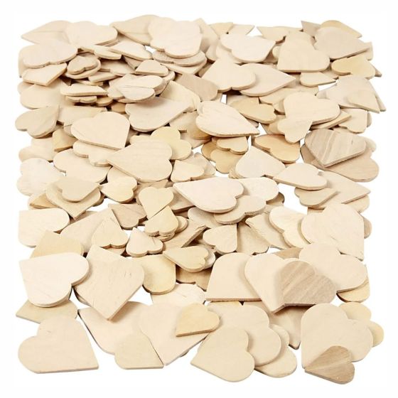 Pack of 250 Wooden Mosaic Hearts