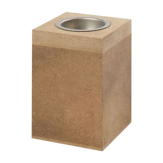 10cm Tall MDF Cuboid Shaped Tealight Candle Holder