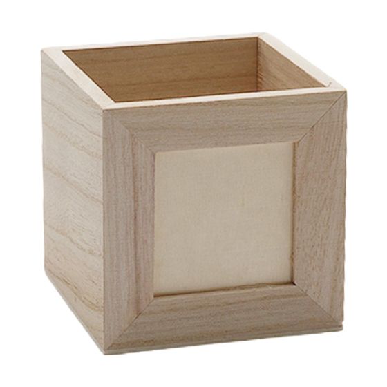 Cube Shaped Pencil Pot with Photo/Picture Insert