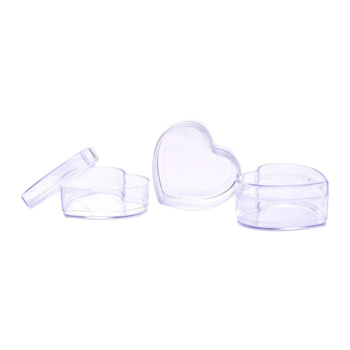 Heart shaped deals clear plastic boxes