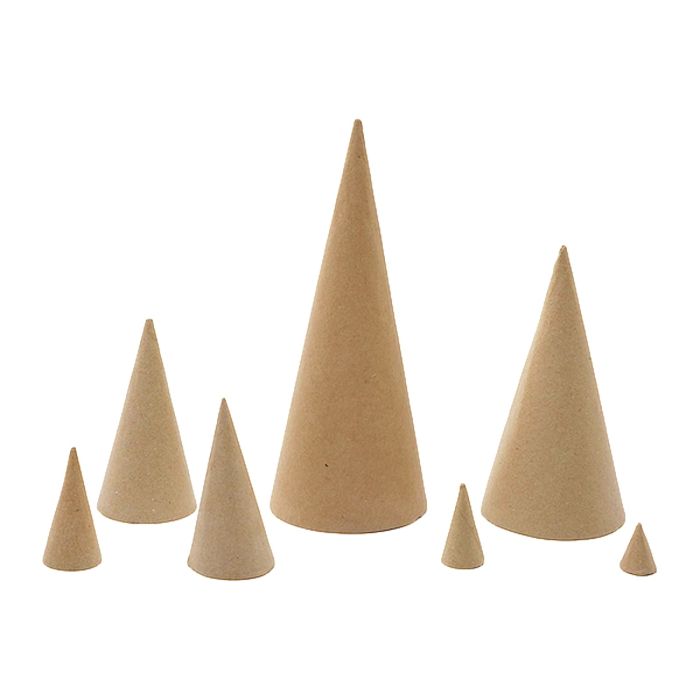 Creativ 265061 5-Piece 20 cm Papier Mache Cones, Beige