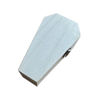 11.6cm Plain Wooden Hexagonal Mini Coffin with Ply Lid & Base and Metal Clasp - Halloween Crafts