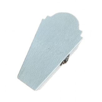11.7cm Plain Wooden Round Top Mini Coffin with Ply Lid & Base and Metal Clasp - Halloween Crafts