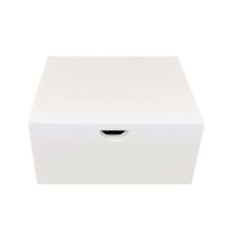 LIMITED EDITION 20cm Square White Painted Wooden Box with Lid and Finger Space Detail