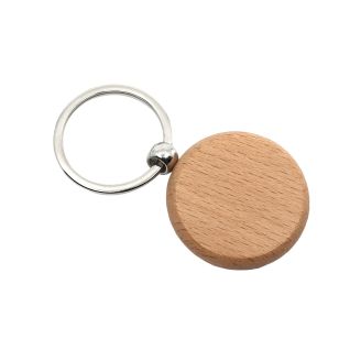 Round Wood Keyring