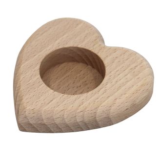 Heart Shaped Solid Beech Tealight Holder