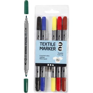 Kids Craft - Primary Bright Colours Textile Marker Pens