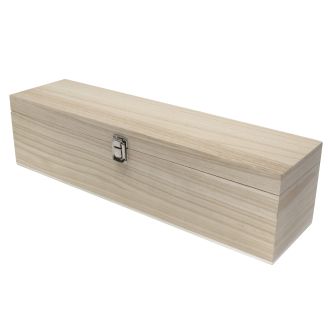 WBM1684 - Long Wooden Wine Box with added Gift Compartment