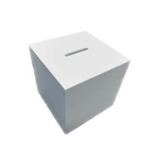 Luxury White Painted Solid Wooden 10cm Cube Money Box